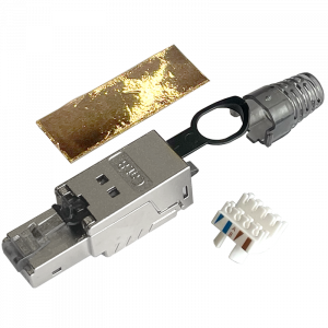 Полевой коннектор RJ45 8P8C, экранированный, кат.8.1, c хвостовиком